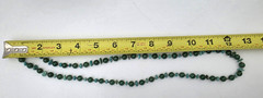 Turquoise Jade Bead Necklace 26 In Earthy Green Gemstone Silver Tone VTG
