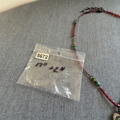 Vintage Necklace Swirl Colorful Beads Handmade Bohemian 17 + 2 inches
