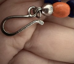 925 DTR Sterling Silver Lapis and Coral Beaded 2-Strand Necklace!