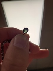 Elegant Vintage GP Sterling Silver Green Stone Chevron Style Studded Necklace