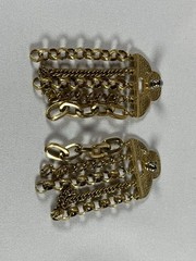 Vintage Gold Tone Multi Chain Swirl Dangle Drop Earrings Post Back
