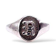 Initial Letter R Signet 925 Sterling Silver Child Baby Ring Size 3.5