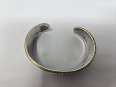 Taxco Sterling Silver Mexico Vintage 2 Tone Elephant Cuff Bracelet Good Luck 30G