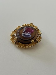 Vintage Juliana Cameo for Celebrity NY Gold Tone Brooch Pin Pendant
