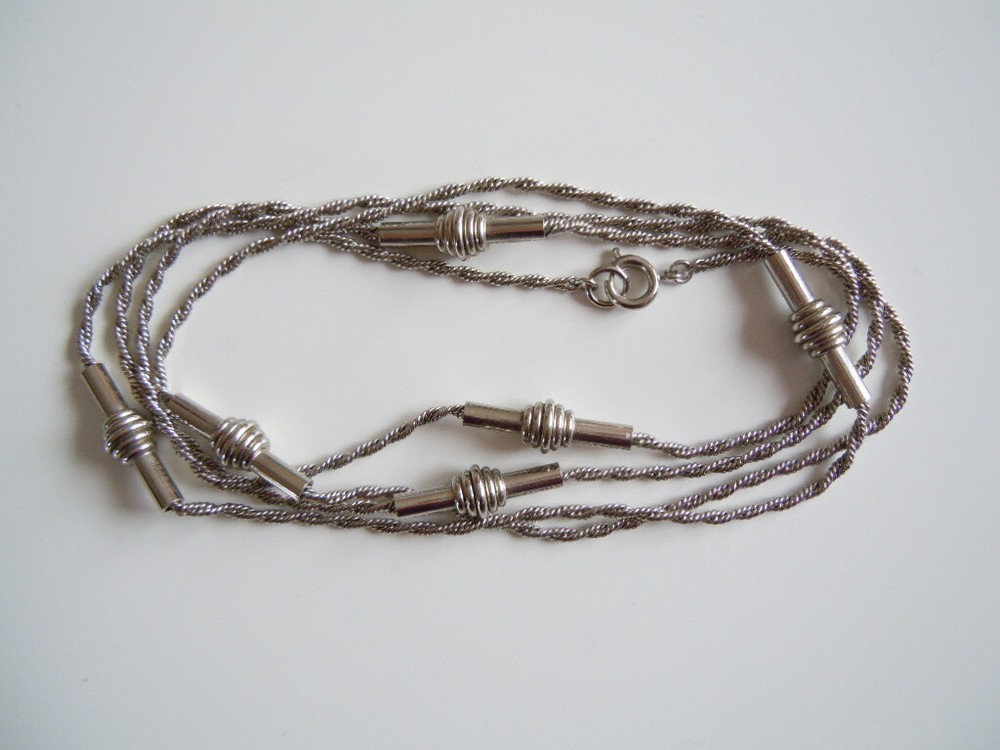 Necklace Metal Elements Metal Silver Tone 26 G / Length Approx. 100 Cm