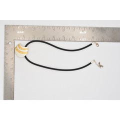 Vintage Collar Necklace Choker Brushed Silver Gold Black Cord Signed 1990s Bin1D