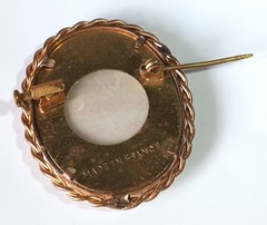 Vintage “Made in France” Limoges-style Oval Brooch w/ Trombone Clasp