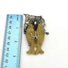 Cathleen McLain Sterling Silver Fish Brooch Semi Precious Stones One-of-a-Kind