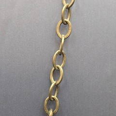 Vintage Brass Anchor Pendant Necklace Brutalist Glass Cabochon Statement Piece