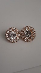 Vintage Fauceted glass Stone & Multi Stone Round Glamorous Earrings. Gold Tone