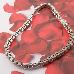 Eisenberg E Scroll Signed 13.25″ Silver Tone Baguette Rhinestone Bridal Choker