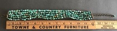 Vintage 12in Natural Turquoise Nugget 5 Strand Choker Necklace With 3in Extender