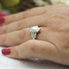 3.20 Ct White Diamond Art Deco Vintage Engagement Ring 925 Sterling Silver