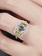 3Ct Art Deco Vintage Style Lab Created Aquamarine Wedding 14k White Gold FN Ring