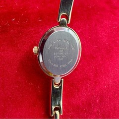 Vintage Gold-tone Bracelet Watch Black Dial Japan Quartz 1999 Rhinestone Links