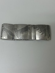 Bracelet Vintage Retro Boho Birds Feathers Stretch Silver Tone Womens Jewelry