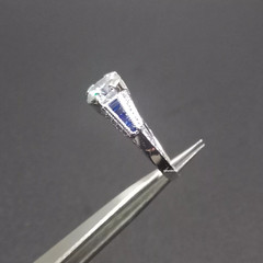Vintage Art Deco 3.00CT Round Cut Diamond & Blue Sapphire women Engagement Ring