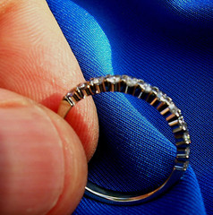 EARTH MINED DIAMOND Deco Style Wedding BAND 14K GOLD Stacking Anniversary RING