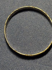 VTG Sterlng Silver Two Tone Hawaiian Etched Floral Bangle Bracelet Hawaiian +14g