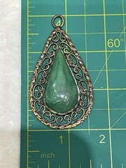 Filigree Malachite Pendant Made In Mexico