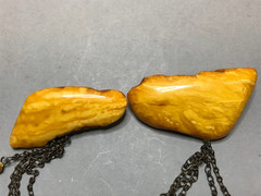 NATURAL OLD ANTIQUE YELLOW BUTTERSCOTCH BALTIC AMBER BROOCH 18,0 gr