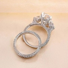 4 Ct Radiant Cut Lab Created Diamond Bridal Wedding Ring Set 14K White Gold FN