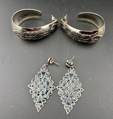 Large Vintage Earrings 1980’s/1990’s Five Pairs Dangly