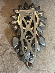50. Vintage EISENBERG ORIGINAL SILVER TONE FUR SCARF Pin Brooch Dress Clip 3 1/8