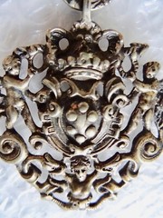 pENDANT PERUZZI MEDICI COAT ARMS MELUSINE MERMAID STERLING SILVER ITALY neocurio