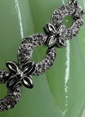 FAS STERLING SILVER 925 & CRYSTAL LINK BRACELET JEWELRY SAFETY CLASP 7.5” 🩶