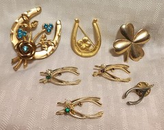 Vintage Good Luck Charm Brooch/Pins Lot