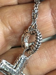 30. John Hardy jai 925 Ster Grace Faith Hammered cross Enhancer pendant 35-17mm