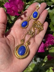 Vintage Metropolitan Museum Of Art Egyptian Revival Snake Necklace & Earrings