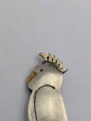 Vtg Australia Sterling Silver Cockatoo Parrot Brooch Pin 925 Map Mark C-Clasp