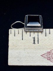 Vintage Square Sterling Silver and Smoky Quartz Drop Earrings Marked 925