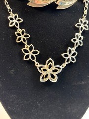 Choker Necklaces in Silver Tone with Chunky Maximalist Design Lightweight 14 in