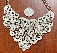 8 Vintage Now Gold Tone White Paint Necklaces Monet Vendome Roget Napier Earring