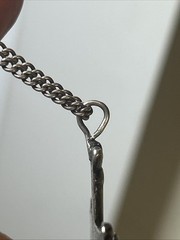 55. Old Rare 925 Sterling Cross Pendant Curb link Chain Necklace 24″, 28.2g