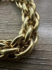 Vintage J. Crew Gold Tone Double Chain Link Statement Bracelet – Size 6.25 In