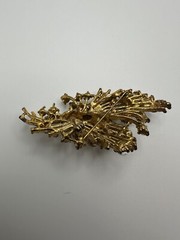 Vintage Gold Iridescent Mid Century Modern Brooch 7cm BB11