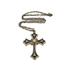 Sarah Coventry Cross Pendant Necklace 1974 Florentine Limited Ed Vintage 25 in