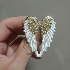 New Collection White Angel Wings Brooch Size 5.1 cm