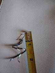Vintage Earrings Sterling Silver Spiral Twist Long 2″Marked 925