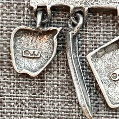 JJ Teachers Pin Brooch 2 In Silver Pewter Math Geometry School Charm Chalk Board