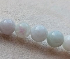 Certified Burma Grade A Jadeite Pale Green Bead Necklace 9 mm