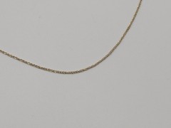 14k Yellow Gold 0.6 mm Twisted Chain Necklace. Adjustable Chain Necklace.