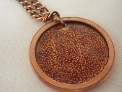 Vintage Signed Matisse Renoir Red Enamel Copper Pendant Necklace – “Gracelet”