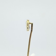 Antique Art Deco 18kt Gold Diamond Sapphire Stick Pin Geometric Square – 319