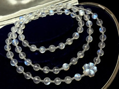 necklace moonstone rock crystal Art Deco style