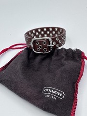 Coach 8” leather grommet bracelet. Vintage With Original Bag